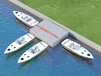 modern fast boat 3d model