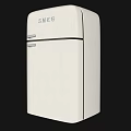 White Smeg Vintage Style Refrigerator Freezer With Classic Handles And Sleek Design