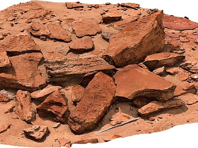 Natural Stone And Wood Materials With Reddish Brown Texture And Stacked Appearance 3d model