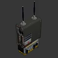 Industrial Electronic Case With Dual Antennas Control Panel Buttons And Yellow Base 3d model