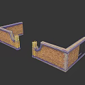 3D Model of Brick Architectural Components with Classic Structure and Detailed Design 3d model