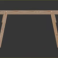 Wooden Public Bench With Simple Design And Natural Wood Leg Structure