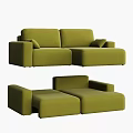 modern double sofa folding sofa 3d model