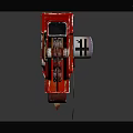 Red And Black Ornate Weapon With Golden Wing Accents And Serrated Blade