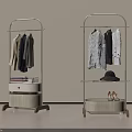 Modern Minimalist Clothes Rack with Hanging Clothes Hat Shoes and Drawer Storage for Books
