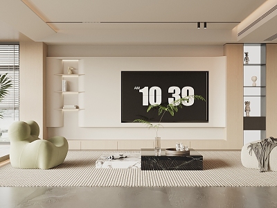 Modern TV background wall model