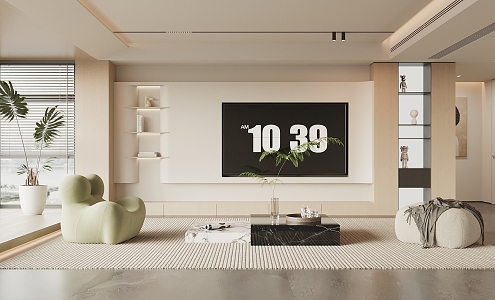 Modern TV background wall 3d model