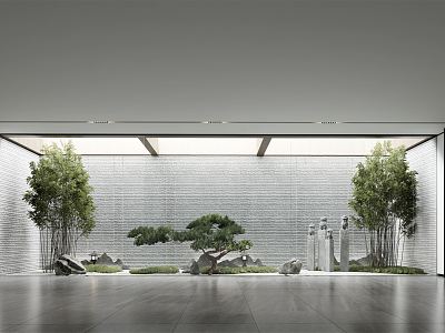 New Chinese Courtyard Zen Courtyard Small View model