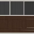 Elegant Dark Wood Wall Paneling With Vertical Slats And Panel Designs 3d model