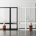 Modern floor-to-ceiling window combination 3d model
