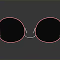 Pink Round Frame Glasses With Reflective Surface And Modern Design For Daily Use