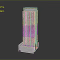 Modern High Rise Building Exterior With Glass Facade White Base And Red Accents
