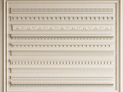 Various Plaster Moulding Patterns for Interior Home Decoration Design Elements 3d model