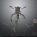 Multi Legged Mechanical Creature With Robotic Arms Central Body And Gear Components 3d model