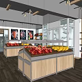 Supermarket Interior With Refrigerated Display Case Open Counter Wall Art Large Windows And Green View