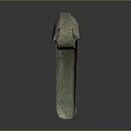 Ancient Bronze Clothing Accessory With Curved Design And Loop Handle 3d model