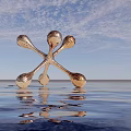 modern city sculpture atomic structure abstract sculpture 3d model