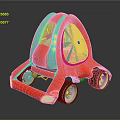 Red Modern Creative Furniture With Unique Wheel Structure And Stylish Design