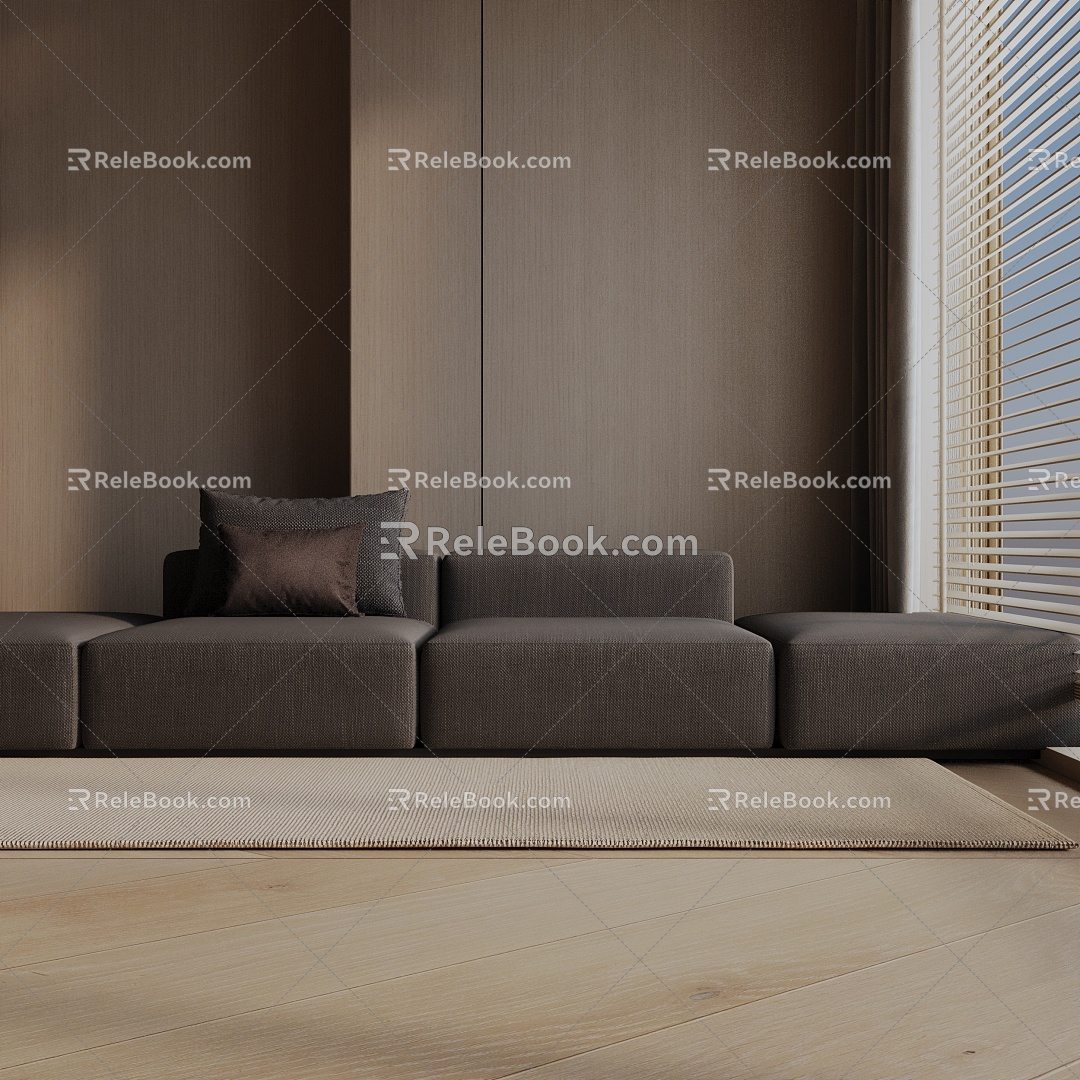 Three-seat sofa 3d model