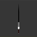 Black Metallic Sword With Red Hilt And Sleek Modern Design Features