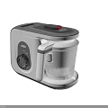 Modern White And Gray Kitchen Food Processors With Control Knob And Transparent Container