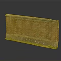 Weathered Red Brick Wall Structure With Gray Top And Grass At Base