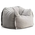 Gray Fabric Bean Bag Chair With Comfortable Design For Modern Home Seating