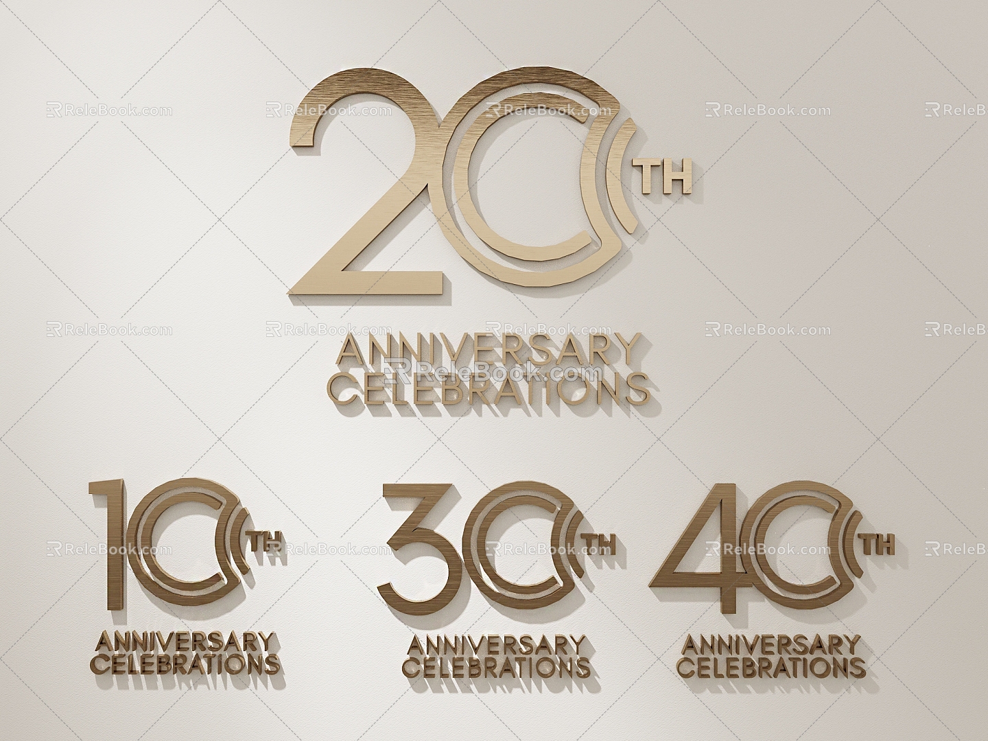 Anniversary Metallic Numbers 3d model