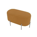Comfortable Yellow Velvet Sofa Bench With Silver Metal Legs Modern Style