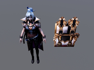 Modern Game Characters Third World Sorceress model