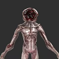Grotesque Alien Creature Character With Gaping Head Metallic Skin And Slim Body