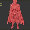 Man in Shiny Medieval Metal Armor With Red Cape And Ornate Helmet