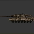 Modern Military Tank With Camouflage Paint Cannon Barrel And Tracks