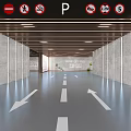 24 Hour Parking Lot With Entrance Exit Arrows Speed Limit And No Parking Signs