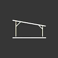 Wooden Pergola Structure With Cross Beams Support Posts And Gray Paved Floor