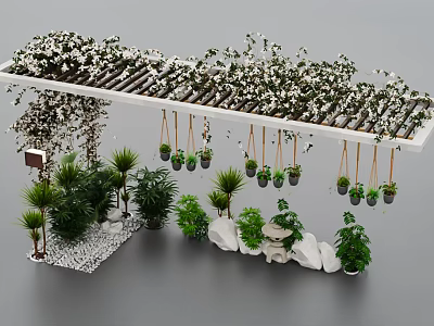 Modern Corridor Green Planting 3d model Modern Corridor Green Planting 3d model