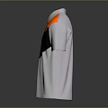 Orange And White Polo Shirt With Brown Diagonal Stripe And Collar Design
