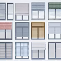 Various Window Curtains With Different Styles And Designs For Home Interior Decor 3d model
