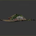 Vibrant Natural Terrain With Green Vegetation Rocky Outcrops And Varied Landforms