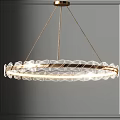 Elegant Modern Layered Chandeliers With Transparent Circular Rings And Metal Frame