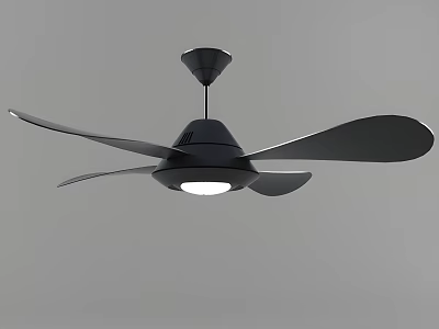 Black Air Conditioner Ceiling Fan With Light And Modern Design 3d model