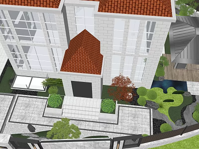 New Chinese Courtyard Courtyard Landscape Pavilion Landscape Stone Landscape Wall 3d model