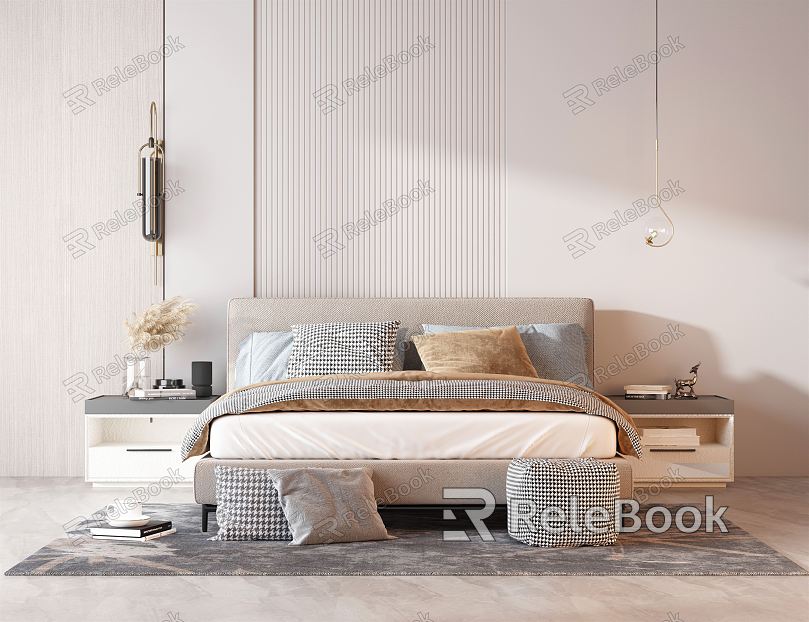 Modern Background Double Bed Double Bed model