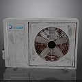 Electronic Appliance Outdoor Air Conditioner Unit With White Fan Grill Design