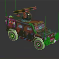 Military Vehicle With Camouflage Paint Top Mounted Equipment Antennas Sturdy Bumper And Headlights