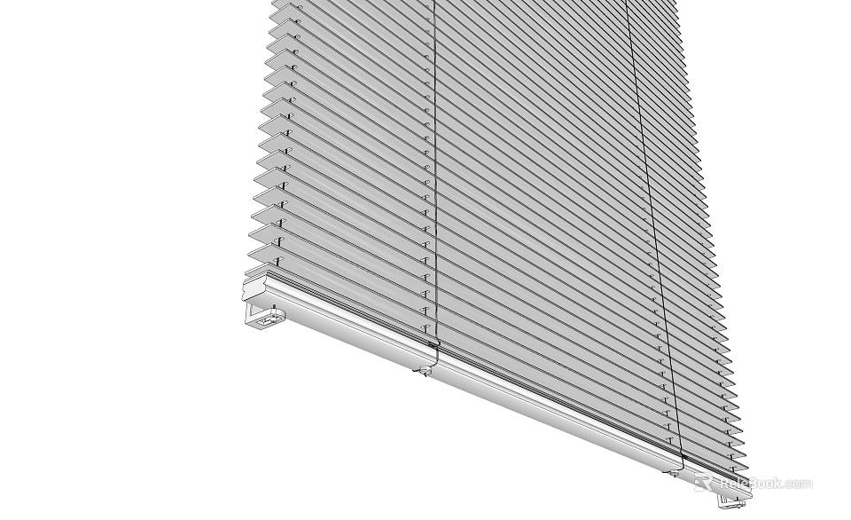 Modern Aluminum Window Blinds With Adjustable Slats For Light Control And Home Decor 3d model 