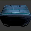 Blue Deep Space Spaceship Model With Futuristic Design Detailed Engines And Structure
