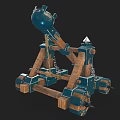 Catapult Stylized Catapult Shell Bomb Cannon 3d model