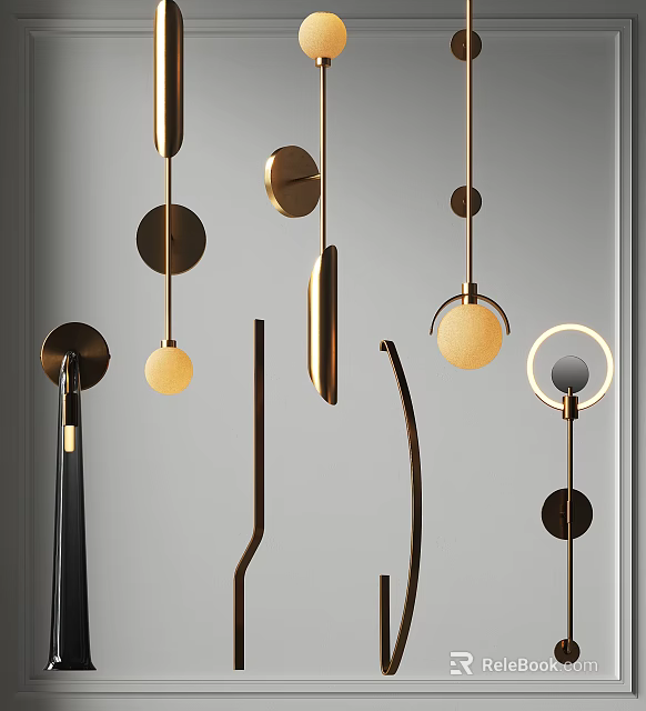 Modern Luxury Wall Sconces with Metal Circular Elements and Warm Lighting for Interior Design 3d model