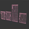 Four Black Wrought Iron Railings With Ornate Designs And Spiked Tops